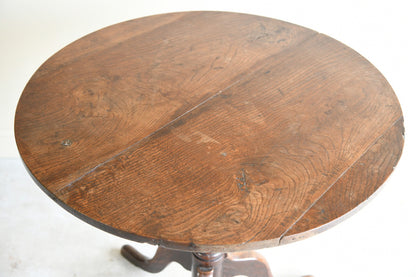 Antique Oak Tilt Top Occasional Table