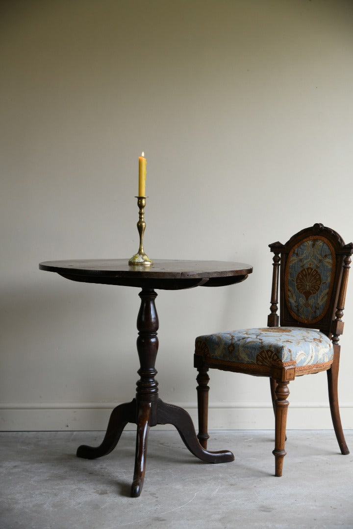 Antique Oak Tilt Top Occasional Table