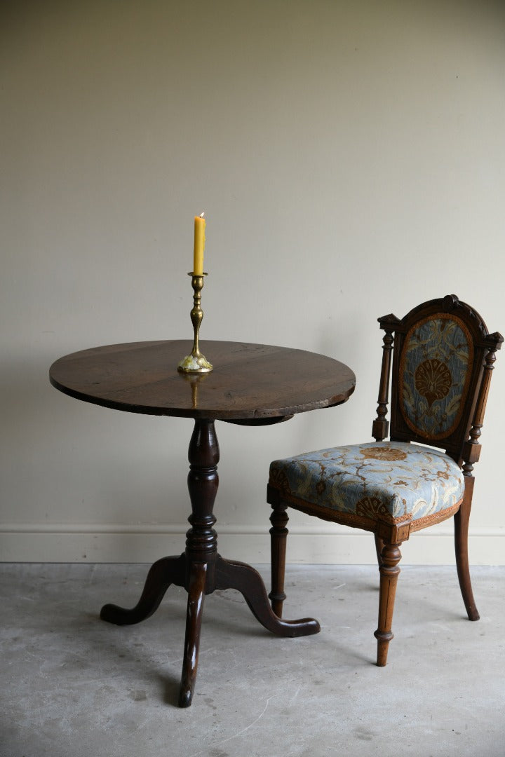 Antique Oak Tilt Top Occasional Table