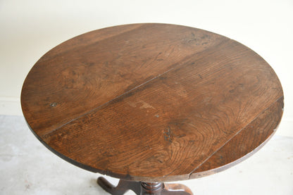 Antique Oak Tilt Top Occasional Table