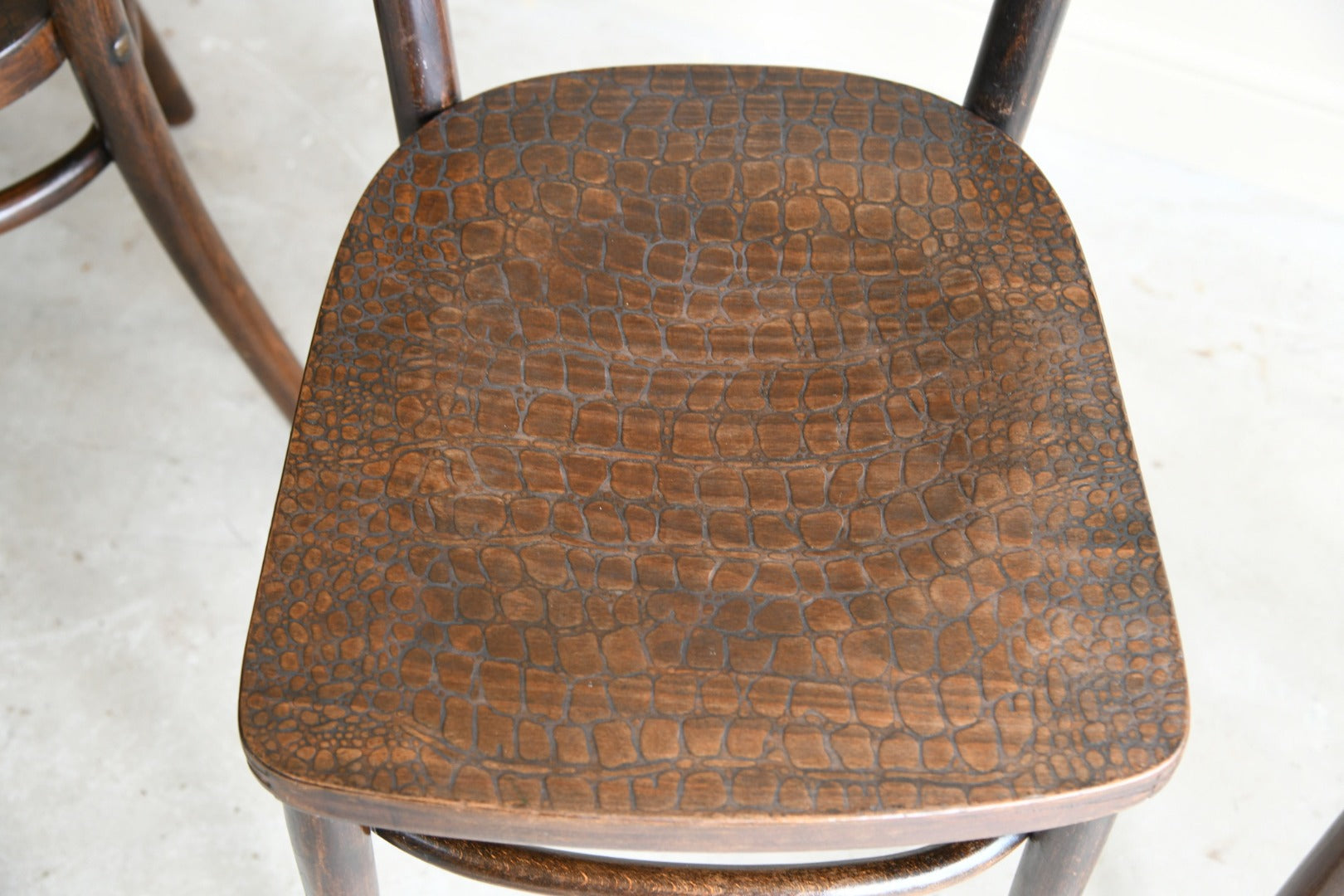 Simulated Crocodile Skin Bentwood Kitchen Chairs