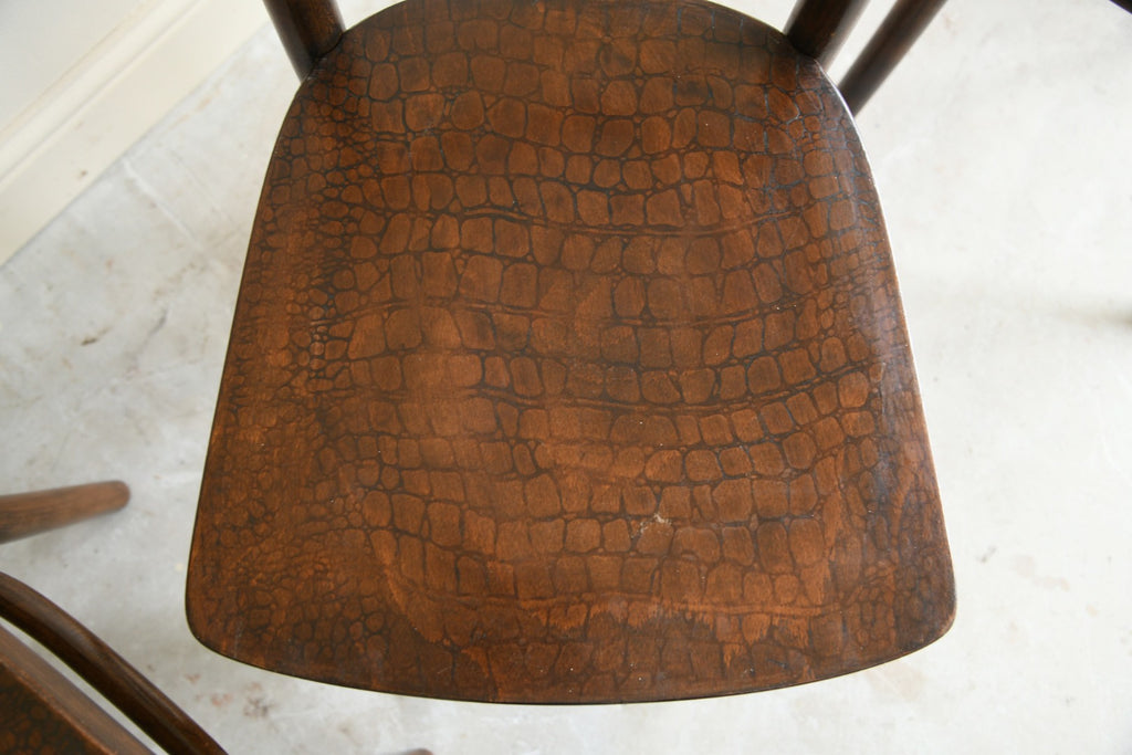 Simulated Crocodile Skin Bentwood Kitchen Chairs