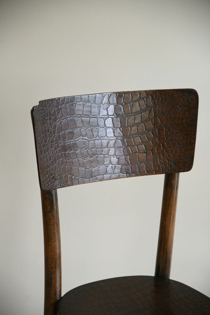 Simulated Crocodile Skin Bentwood Kitchen Chairs