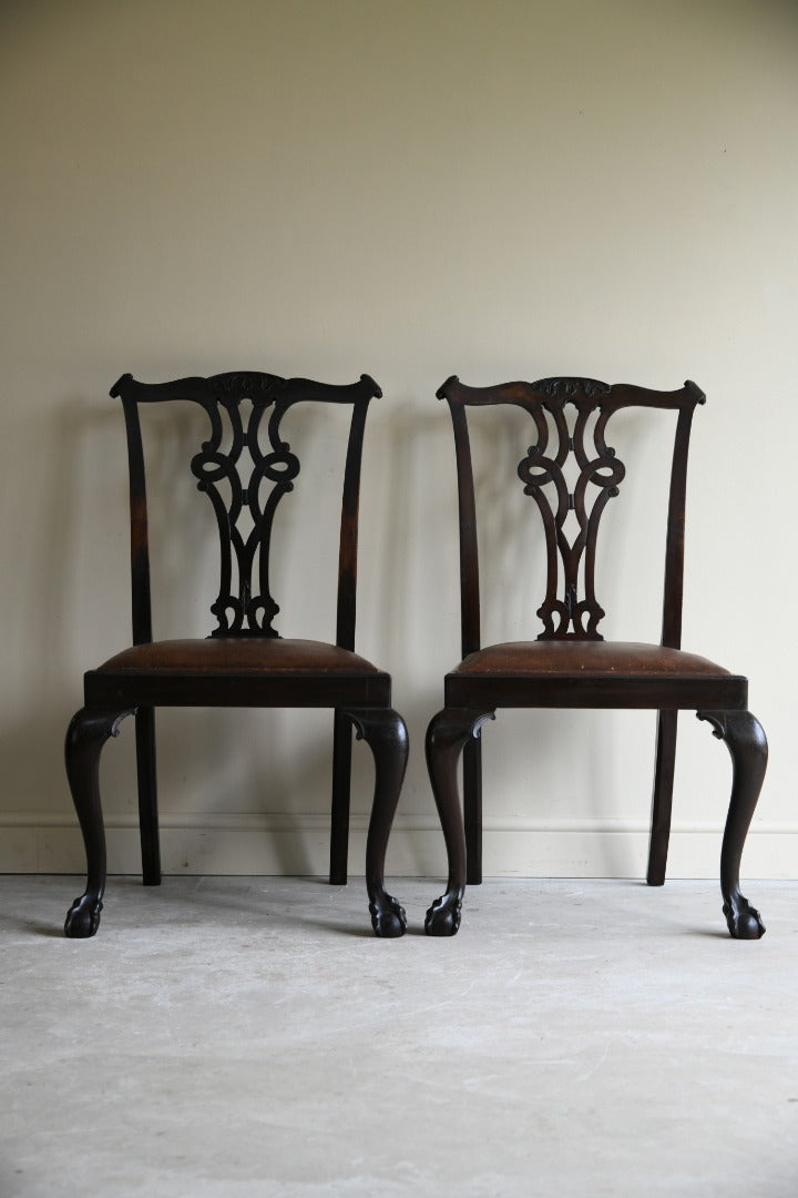 Pair Chippendale Dining Chairs