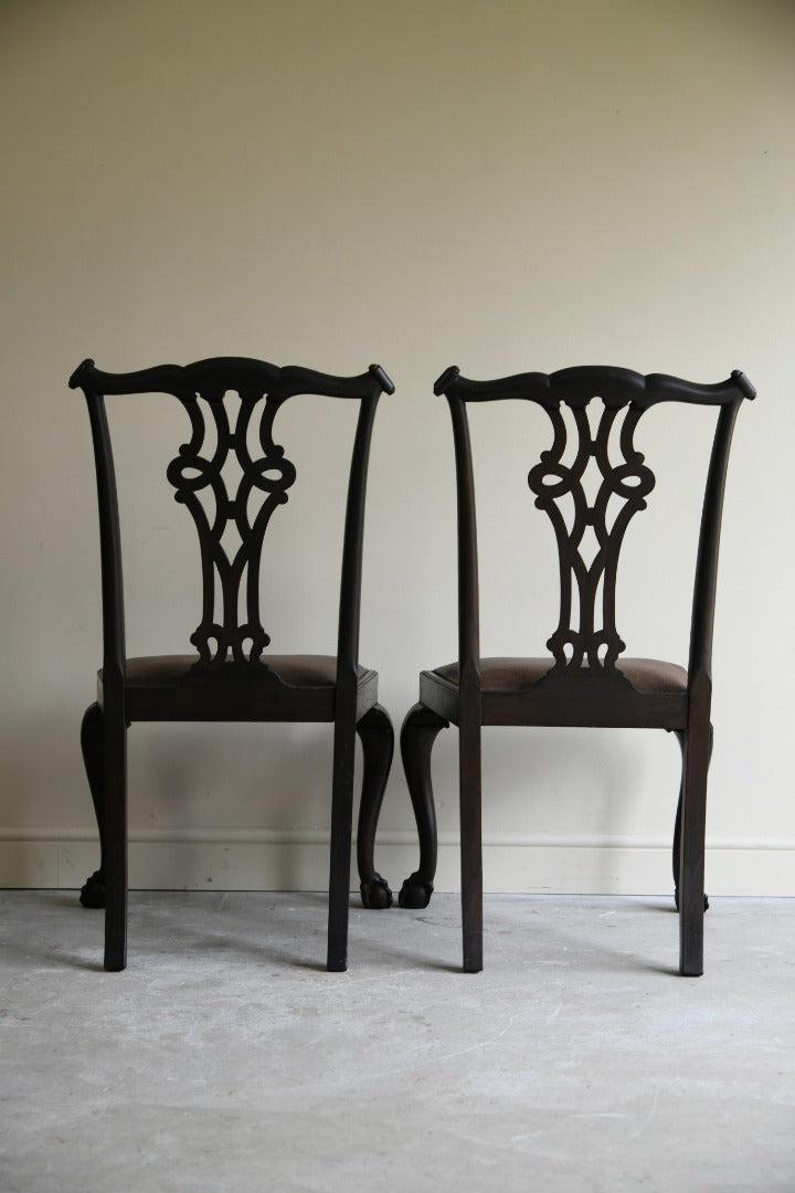 Pair Chippendale Dining Chairs