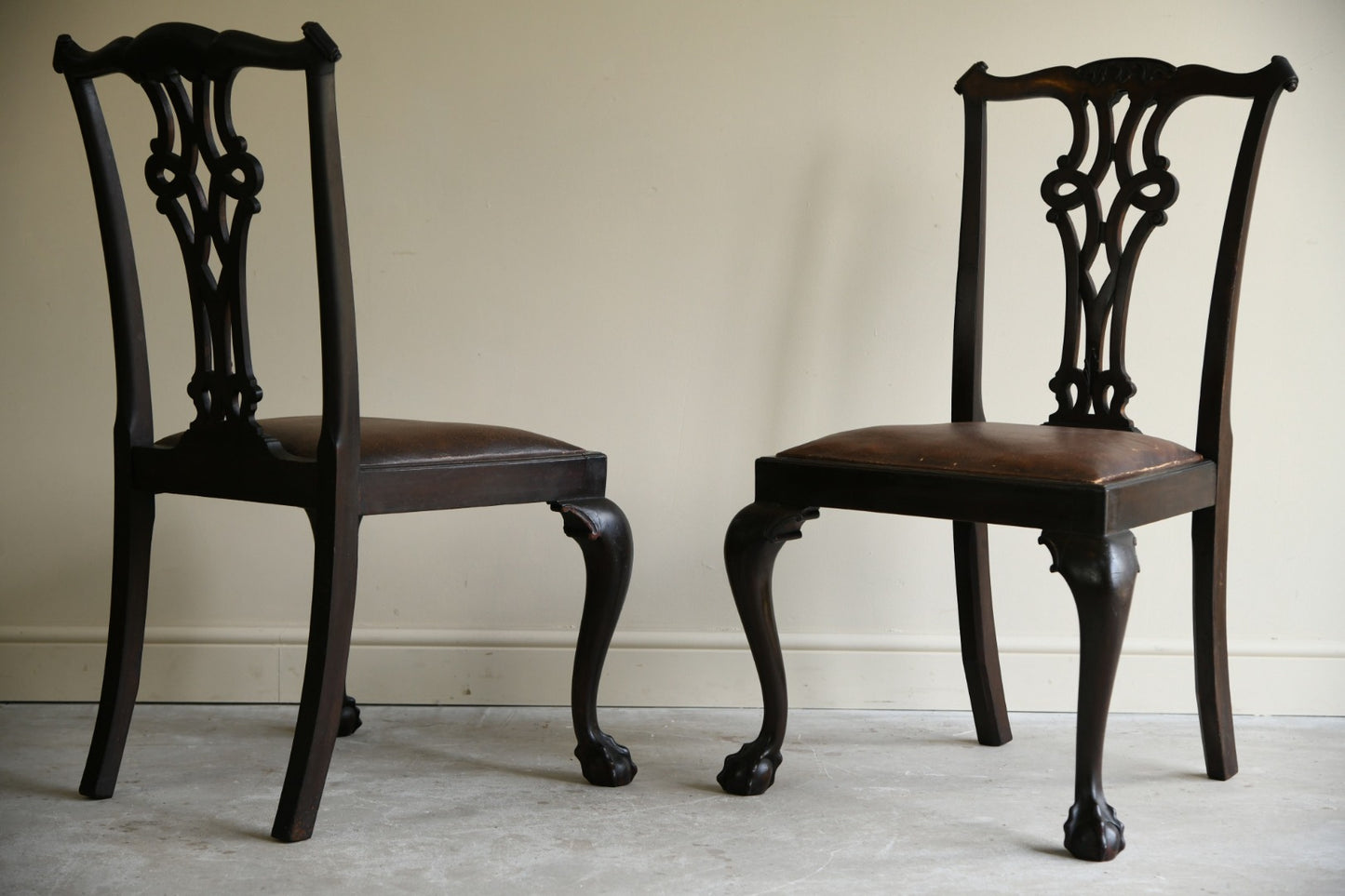 Pair Chippendale Dining Chairs