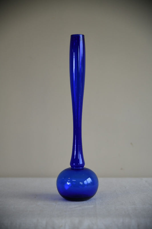 Vintage Swedish Style Blue Glass Vase