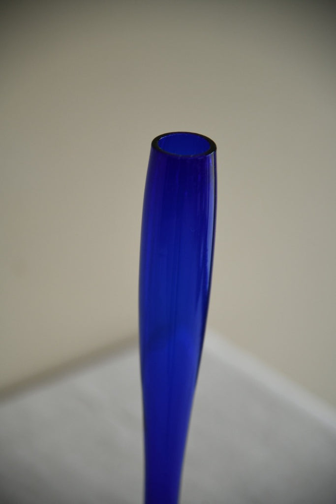Vintage Swedish Style Blue Glass Vase