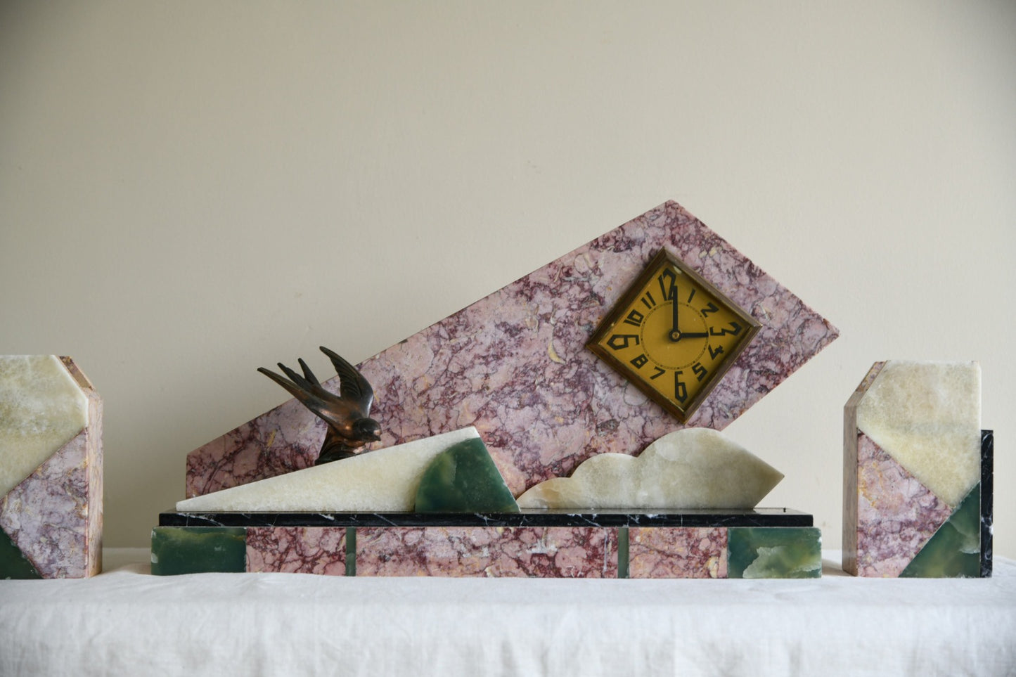 Marble Art Deco Mantle Clock