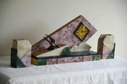 Marble Art Deco Mantle Clock