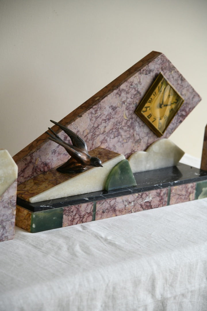 Marble Art Deco Mantle Clock