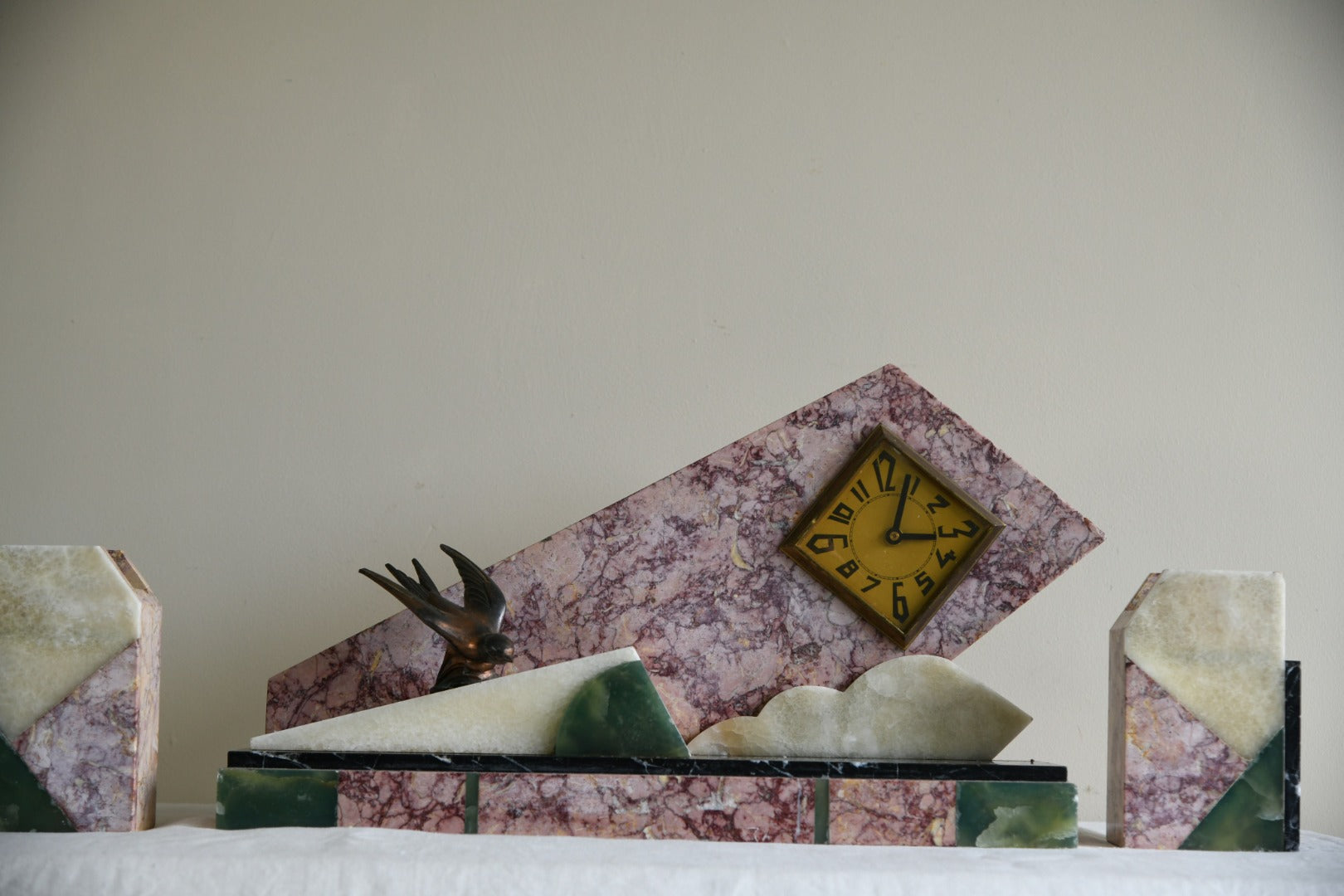 Marble Art Deco Mantle Clock