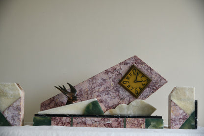 Marble Art Deco Mantle Clock