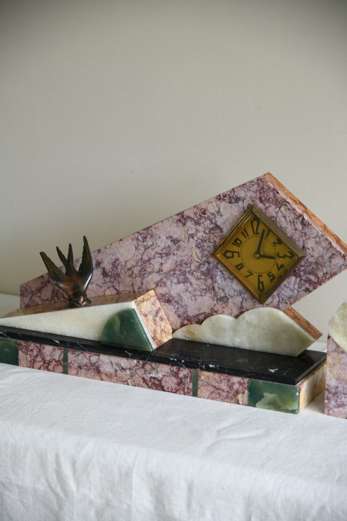 Marble Art Deco Mantle Clock