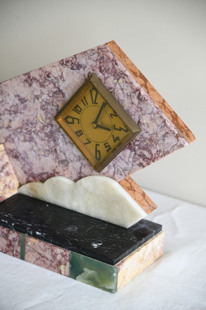 Marble Art Deco Mantle Clock