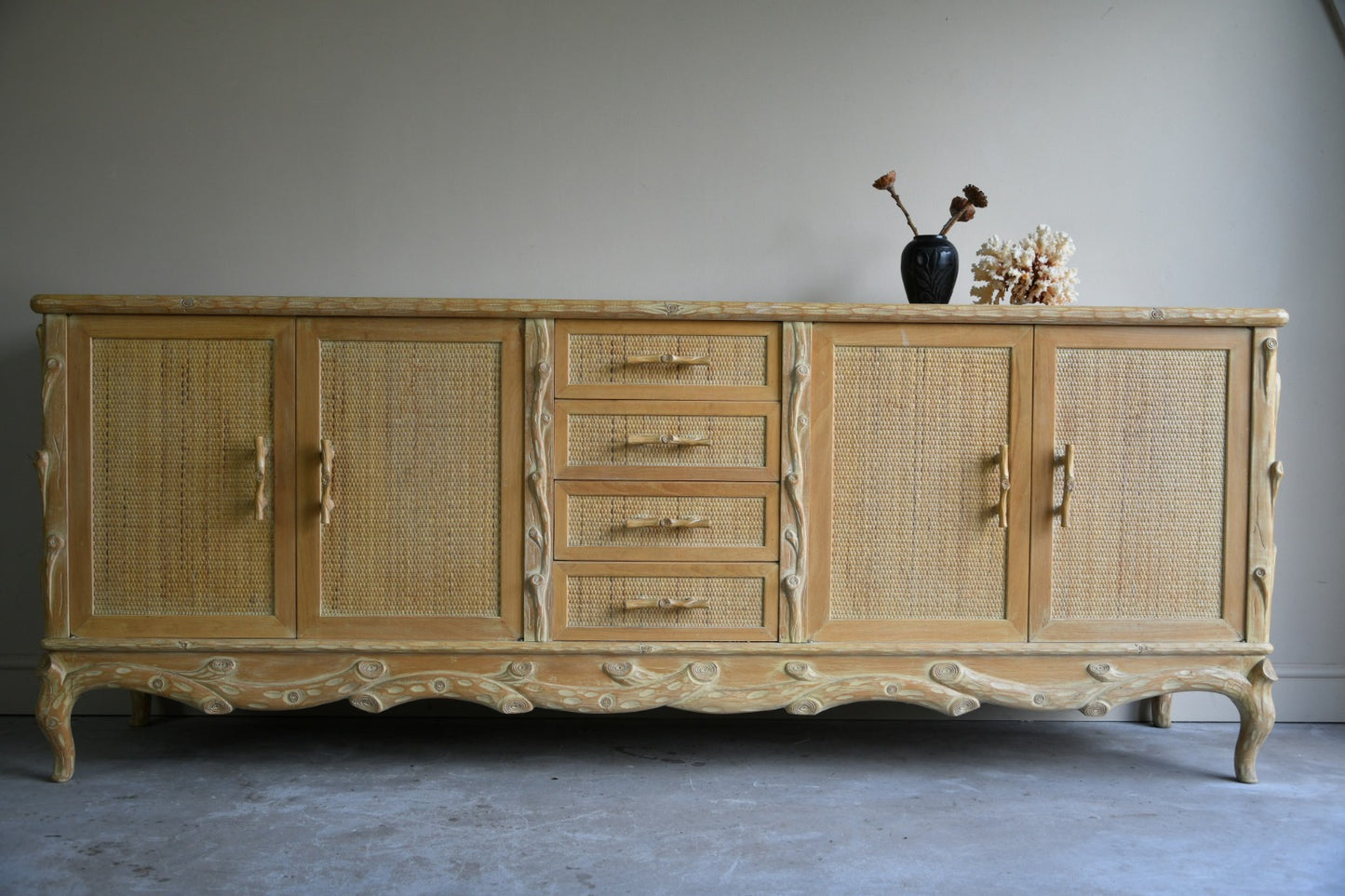 Vintage Faux Bois Sideboard