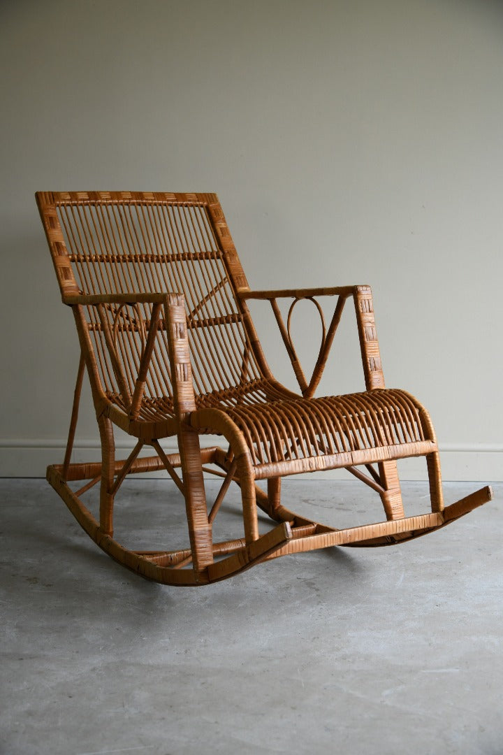 Retro Cane Rocking Chair