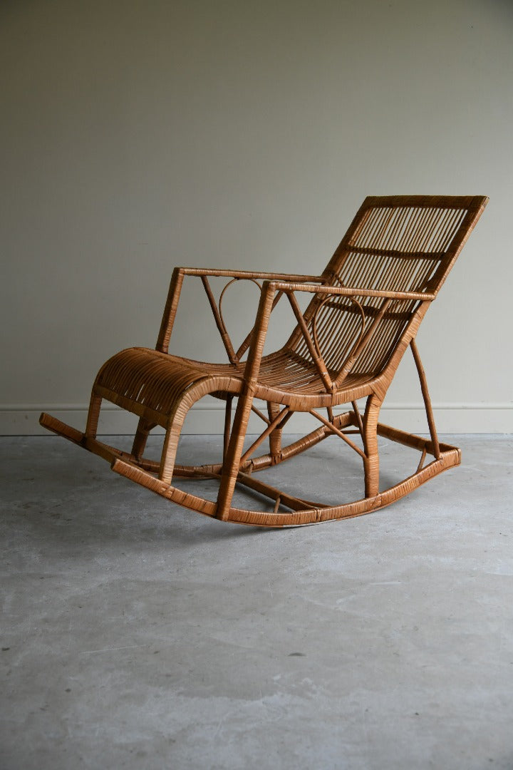 Retro Cane Rocking Chair