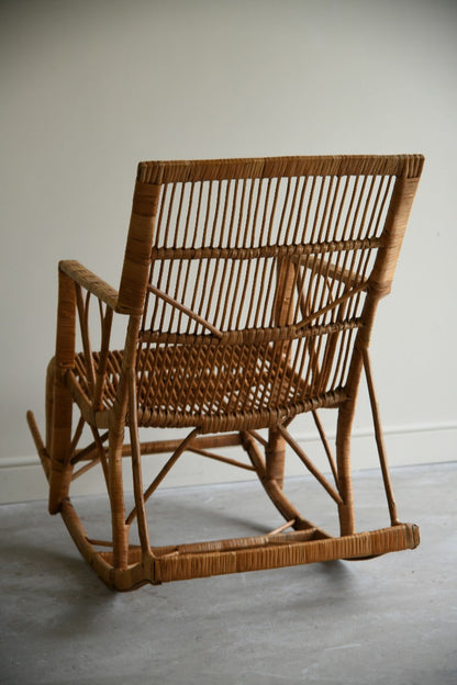 Retro Cane Rocking Chair