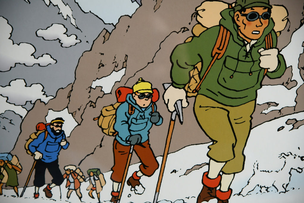 Vintage Framed Tintin Poster - Tintin Au Tibet - Herge Moulinsart