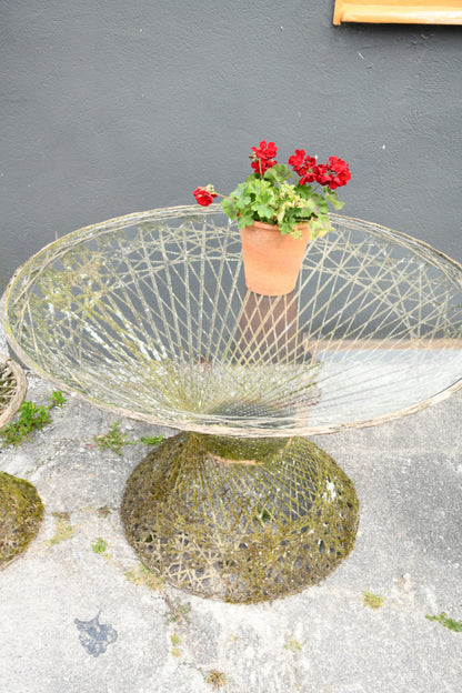 Russell Woodard Style Vintage Fibreglass Garden Table & 2 Chairs