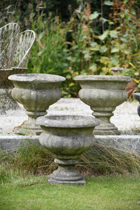 3 Composite Stone Garden Urns