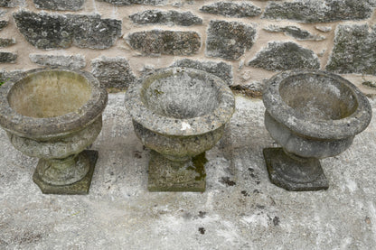 3 Composite Stone Garden Urns