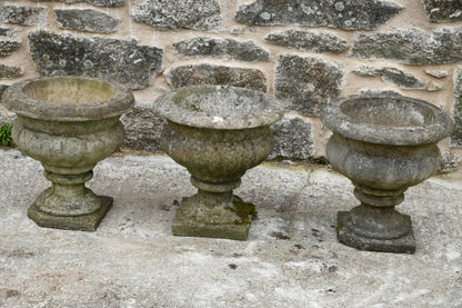 3 Composite Stone Garden Urns