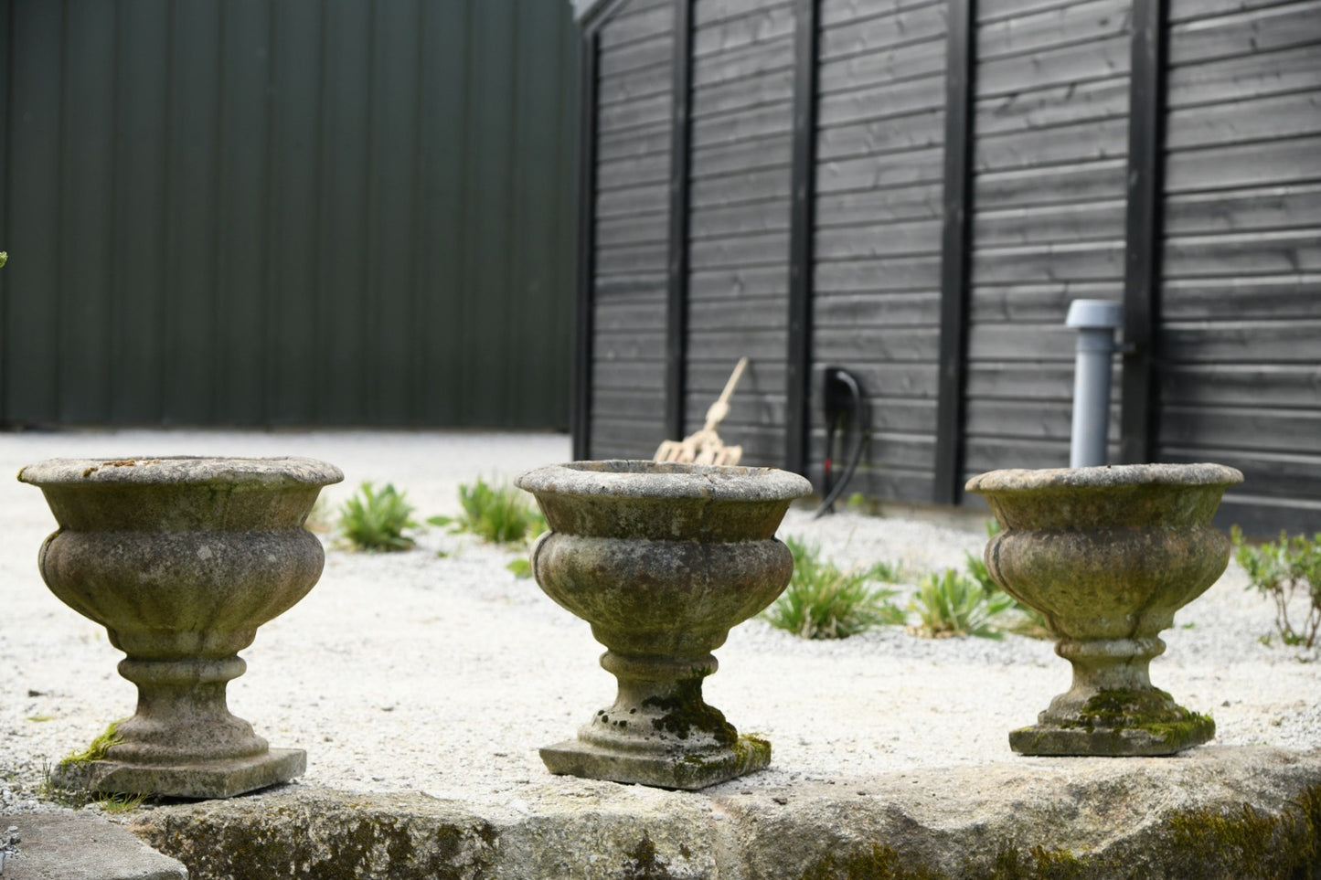 3 Composite Stone Garden Urns
