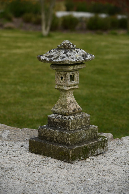 Weathered Japanese Granite Garden Lantern
