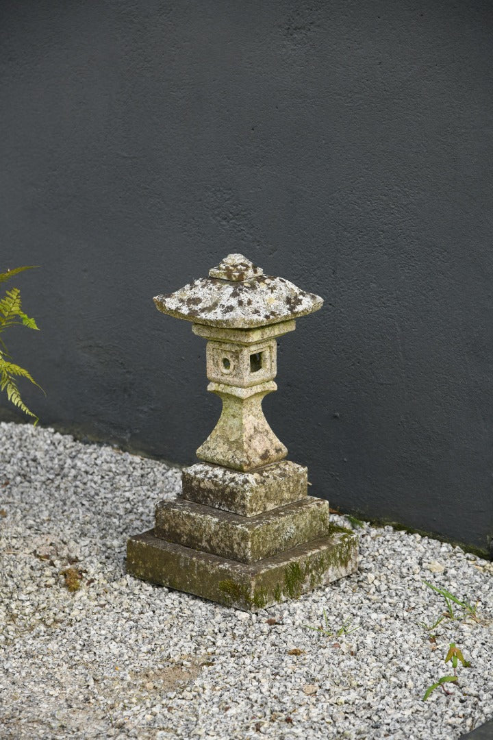 Weathered Japanese Granite Garden Lantern