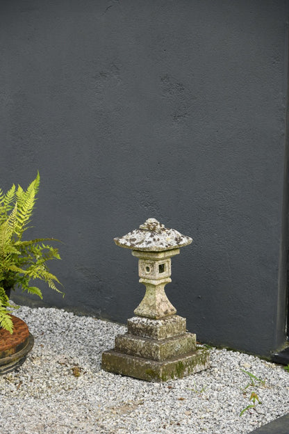 Weathered Japanese Granite Garden Lantern