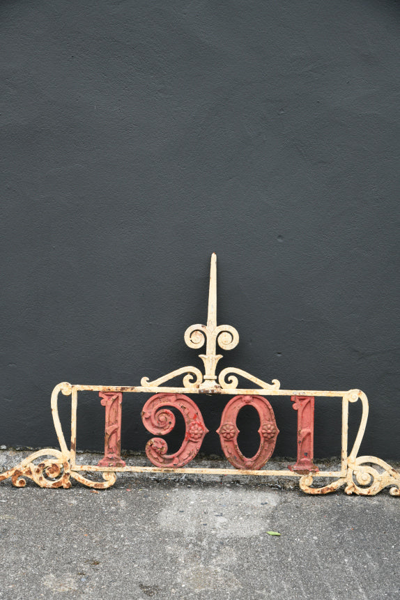 Antique Edwardian Cast Iron Gate Overthrow