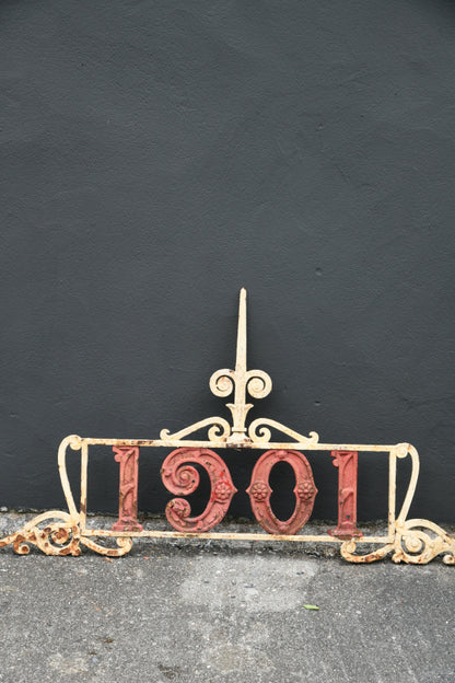 Antique Edwardian Cast Iron Gate Overthrow