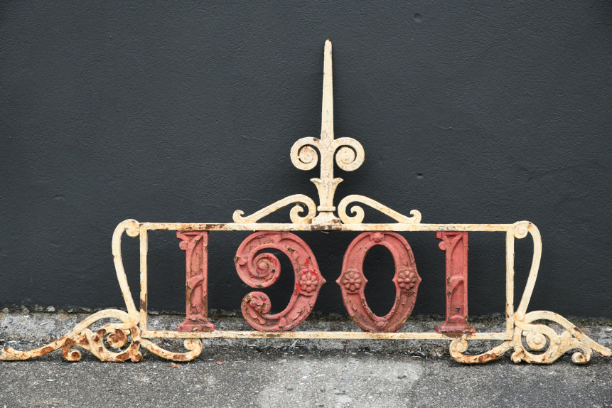 Antique Edwardian Cast Iron Gate Overthrow