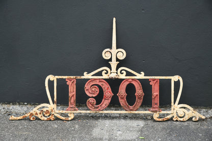 Antique Edwardian Cast Iron Gate Overthrow