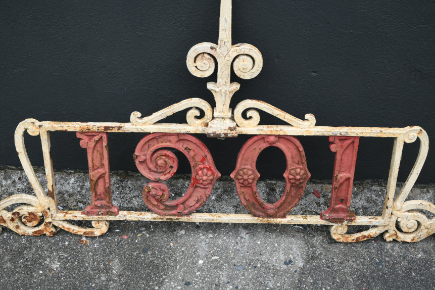 Antique Edwardian Cast Iron Gate Overthrow