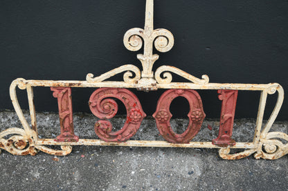 Antique Edwardian Cast Iron Gate Overthrow