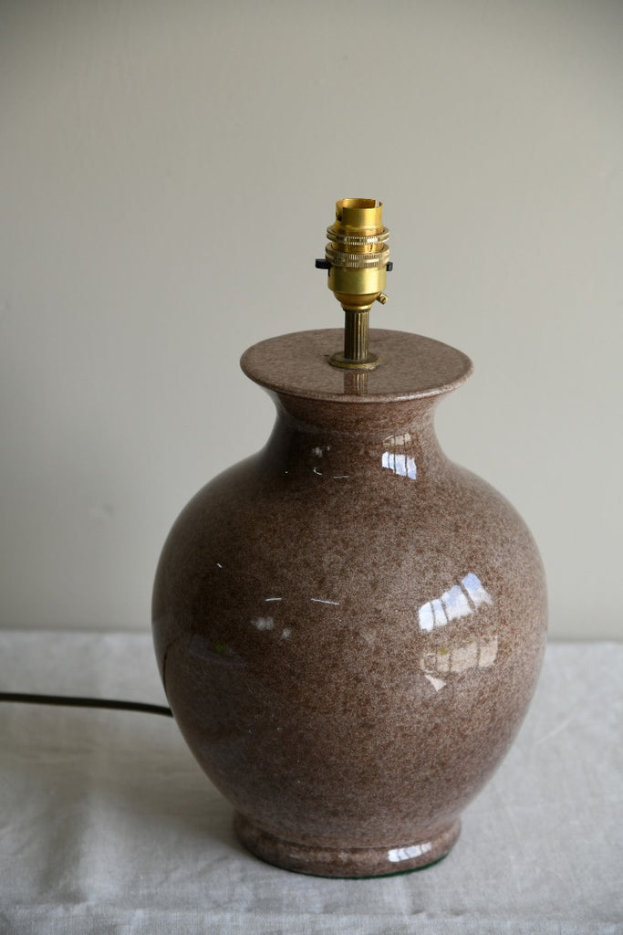 Brown Glazed Pottery Lamp