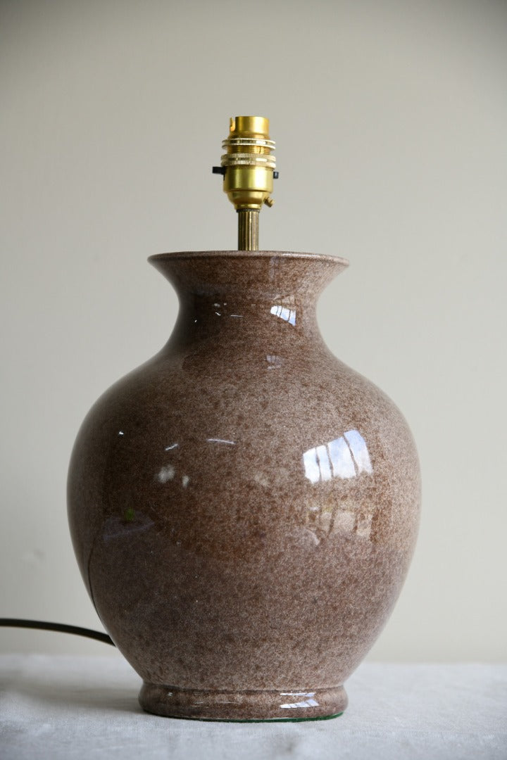 Brown Glazed Pottery Lamp