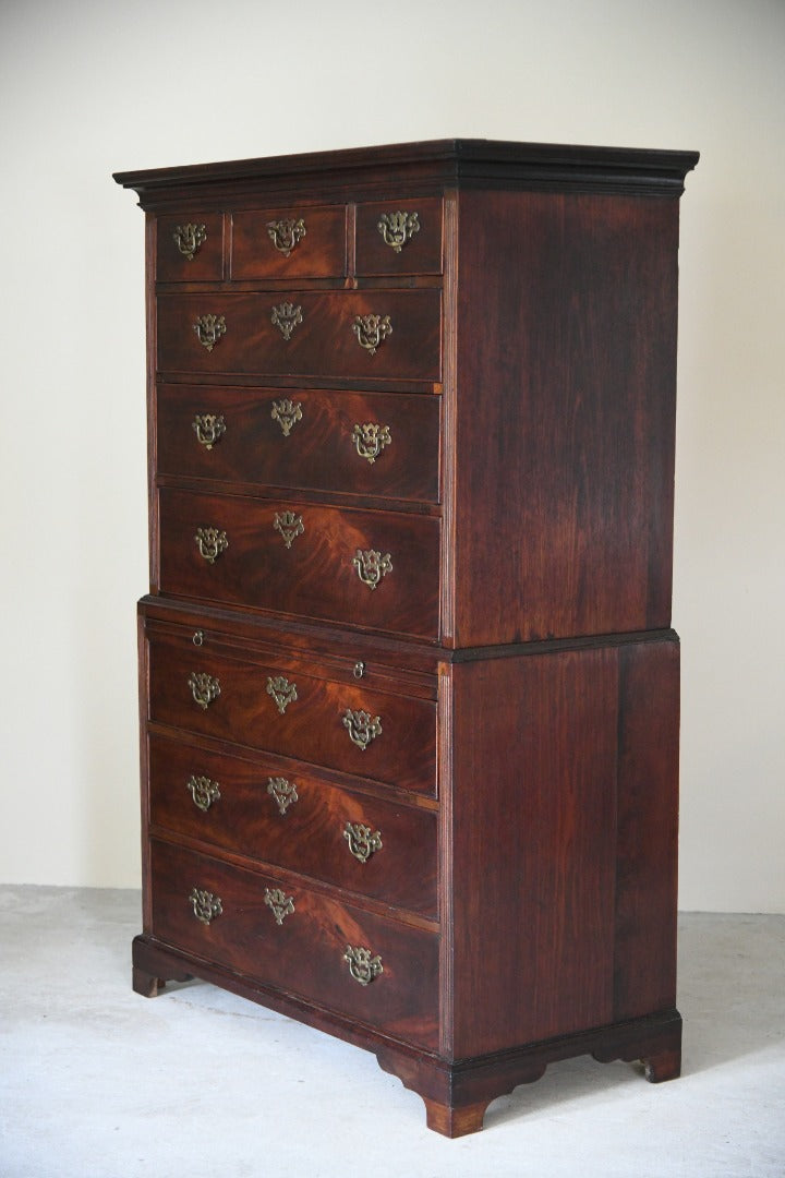 Antique Mahogany Georgian Chest on Chest