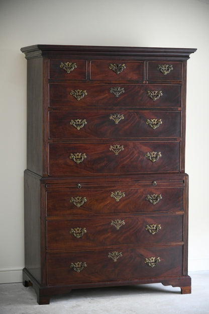 Antique Mahogany Georgian Chest on Chest