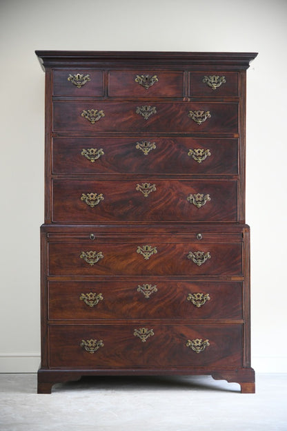 Antique Mahogany Georgian Chest on Chest