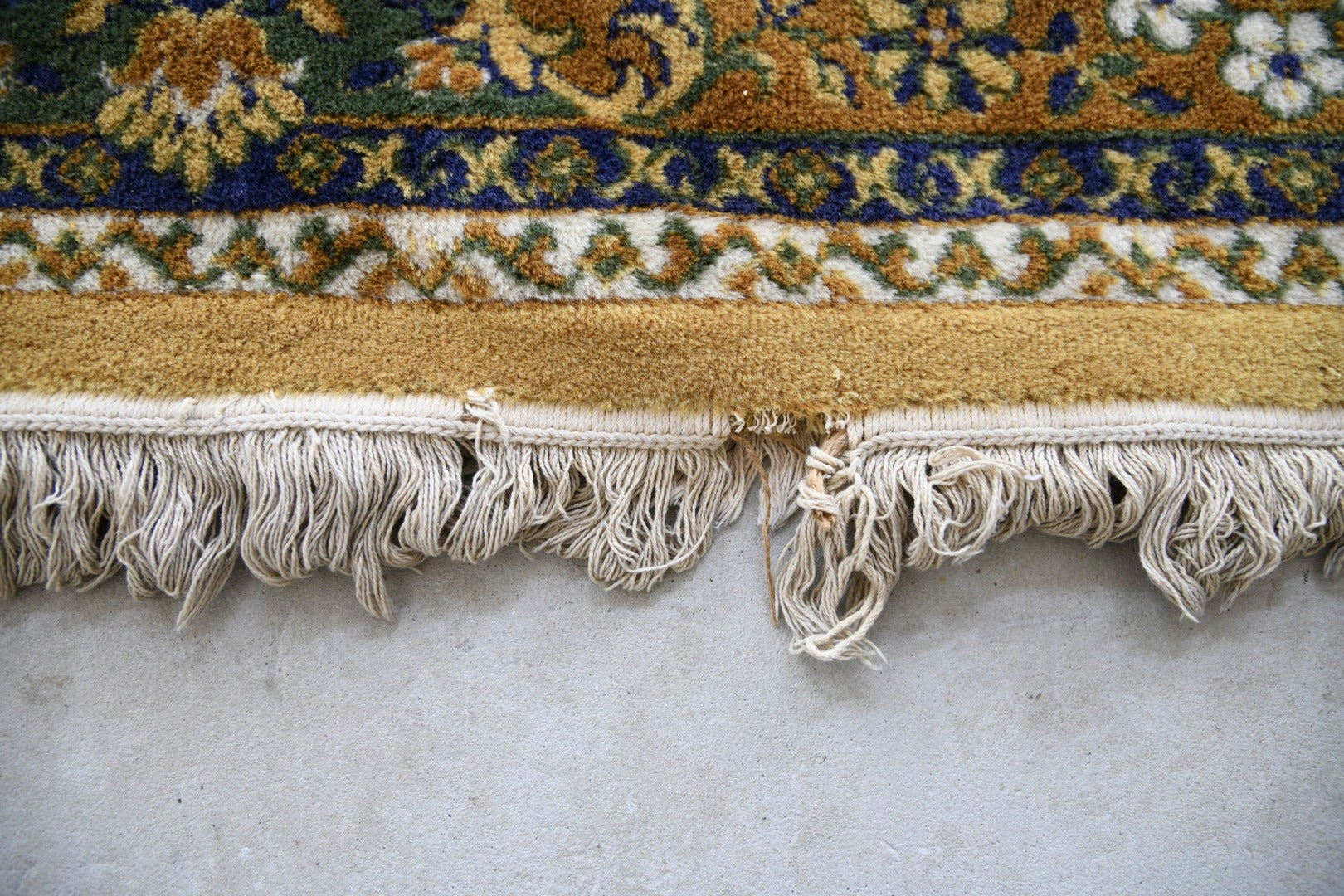 Large Yellow Oriental Wool Rug