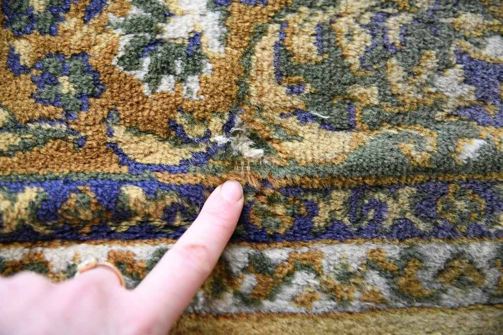 Large Yellow Oriental Wool Rug
