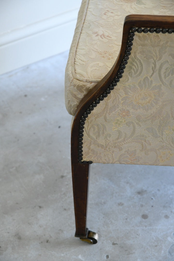 Antique Edwardian Upholstered Walnut Armchair