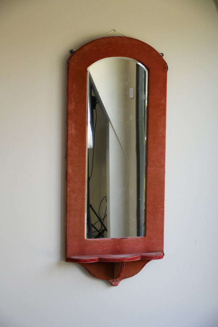 Victorian Pink Velvet Wall Mirror