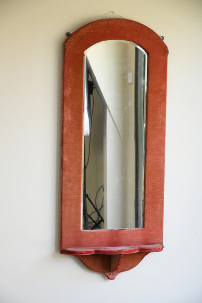 Victorian Pink Velvet Wall Mirror