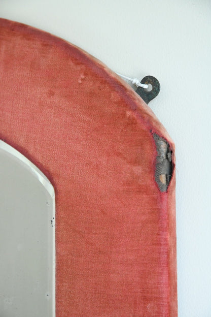 Victorian Pink Velvet Wall Mirror