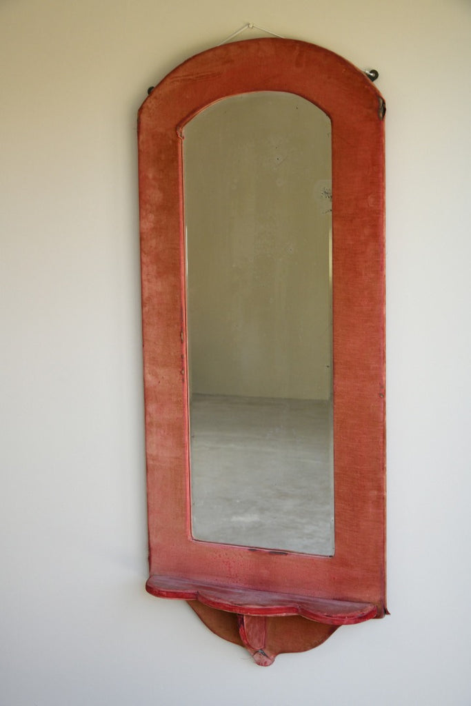 Victorian Pink Velvet Wall Mirror